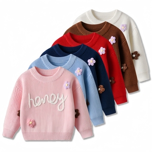 Suéter de Punto Personalizado para Bebé, Suéteres Cálidos de Invierno de Manga Larga y Cuello Redondo, Tejido a Mano, <span class=keywords><strong>Regalo</strong></span> de Cumpleaños o Navidad - Product Image 1