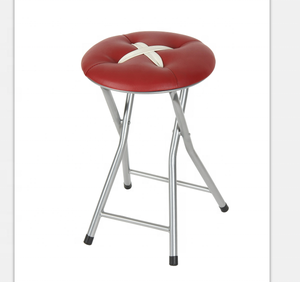 <span class=keywords><strong>Chaise</strong></span> pliante en cuir de fer portable avec coussins pour salle à manger chambre ou cuisine meubles de salon de style loisirs - Product Image 1