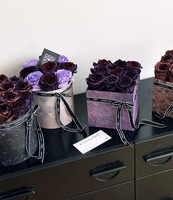 Boîte cadeau écologique, biodégradable, réutilisable, faite à la main, carrée, en carton laminé marbré prune-violet, recyclable, UV