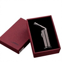 Briquet torche JOBON Jet Blue Flame au gaz butane rechargeable, coffret cadeau, design minimaliste pour accessoires de fumeur, logo personnalisé