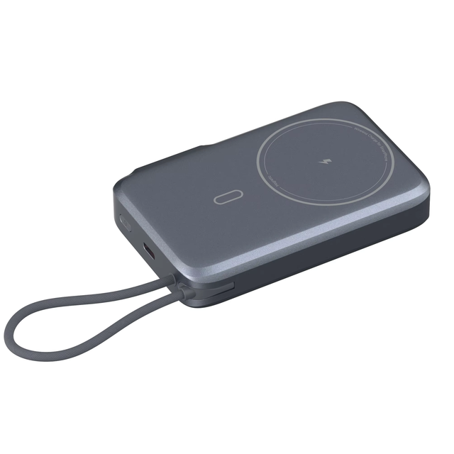 10000mAh Qi2 Magnetic Power Bank 35W PD Fast Charger Built-in USB-C Cable Smart TFT Display Portable Powerbank
