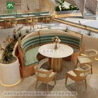 Combinaison Table-Chaise de Restaurant Semi-Circulaire Moderne et Contemporaine en Bois, Écologique et Durable, pour la Restauration