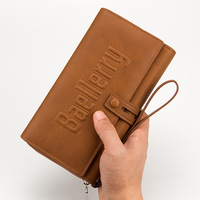 Baellerry tas genggam multi-fungsi pria, dompet panjang nyaman tas tangan kapasitas besar