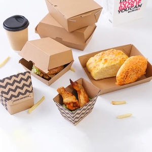 Kích thước tùy chỉnh in logo thực phẩm dùng một lần lớp các tông bánh <span class=keywords><strong>hamburger</strong></span> Takeaway bao bì kraft giấy vỏ sò Burger hộp - Product Image 6