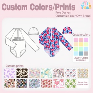 Maillot de bain une pièce respirant à fermeture éclair pour enfants, tailles et styles personnalisés, avec bonnet, motif pastèque pour bébés filles, maillot de bain <span class=keywords><strong>bikini</strong></span> pour adolescentes - Product Image 3