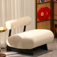 Fauteuil de détente moderne en bois massif, fauteuil d'appoint rembourré, siège de salon pour le salon