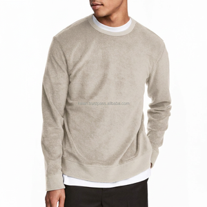KISSM13 Sweat-shirt 100% coton de haute qualité délavé à l'acide pour hommes, tissu tricoté léger uni gris foncé personnalisé, solide pour l'hiver - Product Image 5