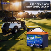 Batterie LiFePO4 12V 120AH avec borne CAN M8, cycle profond, au phosphate de fer et de lithium, pour voiturette de golf, compacte, haute capacité, stockage stable