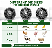 Machine de fabrication de granulés d'aliments pour animaux, pelletiseur avec moteur, capacité 500 kg/h, 220 V