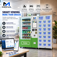 Distributeur automatique intelligent MOVA Combo avec écran tactile, armoire grillagée, paiement sans contact pour aéroports, centres commerciaux, vente en gros OEM