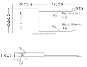 TEC1-19912 12v refroidisseur thermoélectrique TE climatiseur personnalisé générateur d'eau TEC 19912 24v module peltier