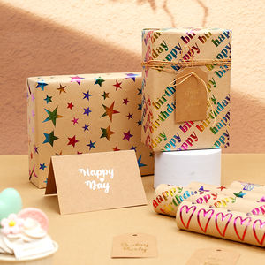 Factory Wholesale Gift Wrapping <b>Paper</b> 43*300 cm <b>Embossing</b> Wrapping <b>Paper</b> Colorful Kraft <b>Paper</b> Packaging - Product Image 4