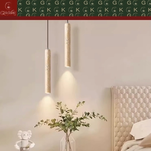 GOLDKING Table de chevet, <span class=keywords><strong>Coiffeuse</strong></span>, Luminaire suspendu pour entrée, <span class=keywords><strong>Spot</strong></span> cylindrique en travertin beige naturel, OEM ODM - Product Image 4