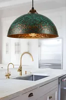 Luminaires suspendus minimalistes en cuivre patiné, style industriel marocain, pour îlot de cuisine, salle à manger, éclairage intérieur