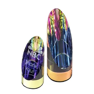 OEM / ODM cylinder shape Crystal prism paperweight with customizable engraved for souvenir gift
