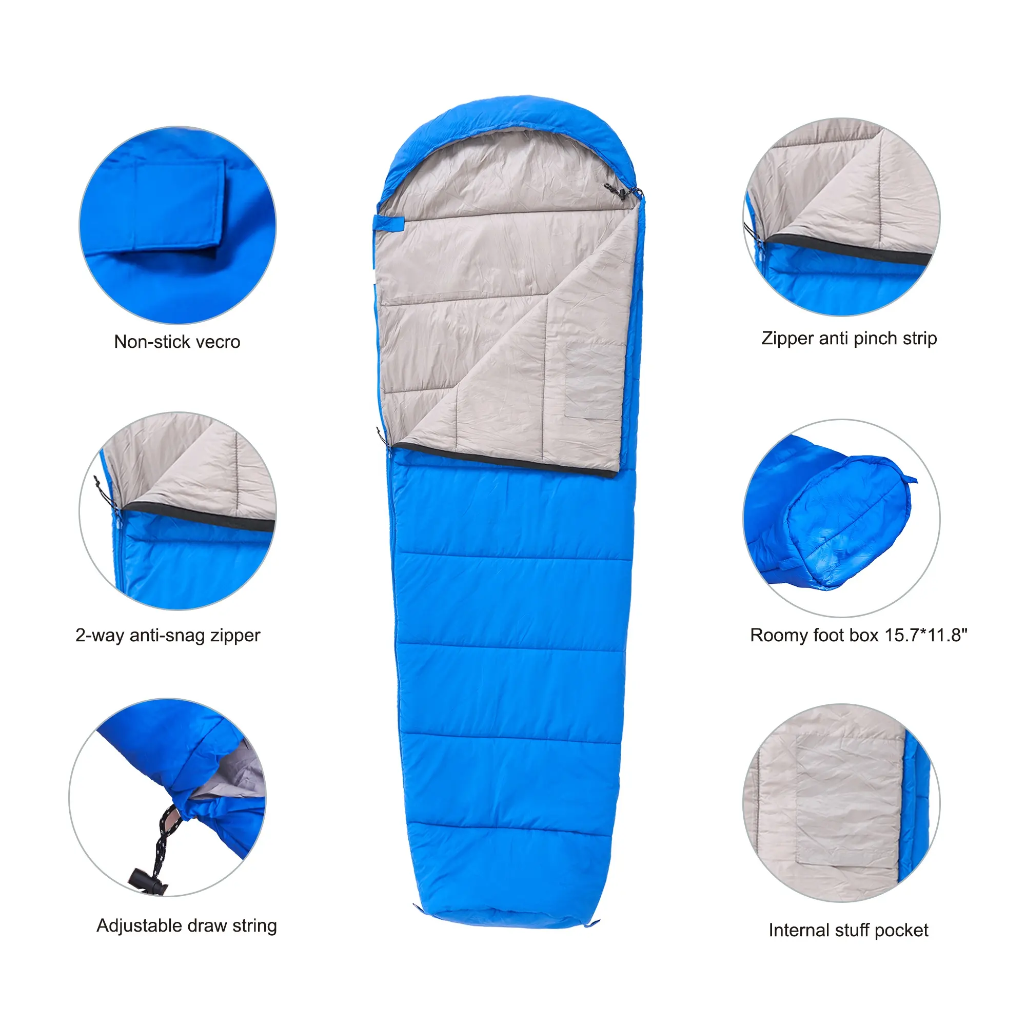 Yetişkin kış sıcak uyku tulumu Packable için ODM mumya uyku tulumu Survival uyku tulumu