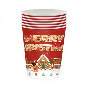 Platos, Vasos, Servilletas y Mantel Desechables de Papel con Diseño de Hombre de Jengibre para Fiesta de Navidad, Decoraciones Navideñas, Gran Venta, Ecológicos - Product Image 4