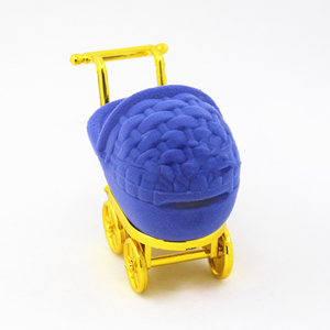 Schöne Kinderwagen Samt Schmucks cha tulle Ehering Geschenk <span class=keywords><strong>box</strong></span> Halter Fall für Ohrringe Halsketten Display Schmuck verpackung <span class=keywords><strong>Box</strong></span> - Product Image 2