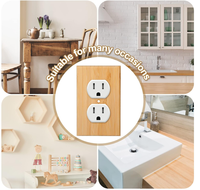 Lot de 10 plaques murales décoratives personnalisées en bambou à double trou pour interrupteurs et prises, idéales pour la maison, la chambre et la cuisine