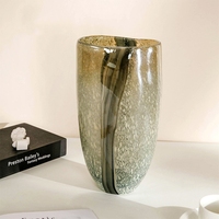Décor Cylindre Moderne Simpleelegant Vase Ovale Fleurs Vase En Verre Pièce Maîtresse De Table De Luxe Vases En Verre Blanc Pour Plantes En Plein Air