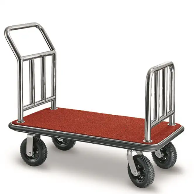 En acier inoxydable de service en fer cintre chariot à bagages chariot d'hôtel de lobby D'hôtel chariot à bagages, chariot à bagages
