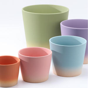 Slant Corps Gradient Couleur <span class=keywords><strong>Pot</strong></span> Céramique Pigment Brûlant Argile Jaune Absorption D'eau Grand Plateau Charnu <span class=keywords><strong>Iris</strong></span> Plante Verte Spéciale - Product Image 2