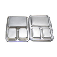 Nouvelle conception de boîte à lunch bento en acier inoxydable réutilisable et écologique, 3 compartiments, anti-fuite, sans BPA, capacité de 1240 ml pour enfants