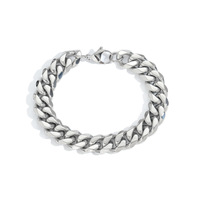 Bracelet chaîne cubaine dense de 12 mm en acier inoxydable avec fermoir mousqueton, bijoux de mode hip-hop pour hommes