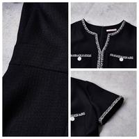 Robe midi noire élégante pour femmes, tenue de bureau d'été, design à quatre poches, personnalisable, directement de l'usine