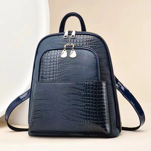 Design <b>Waterproof</b> Lady Laptop <b>School</b> Bag Alligator Leather <b>Backpack</b> Bag 2026 Custom Fashion for Women PU Polyester Zipper 5pcs - Product Image 5