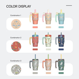 Tumbler per bambini con stampa logo personalizzata 18oz 25oz multicolore bevanda calda fredda in acciaio inossidabile tappo isolante sottovuoto tazza da viaggio - Product Image 6