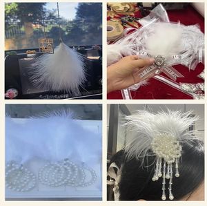 Plumes de dinde entièrement floquées à clipser, série Macaron, fournitures de bricolage, matériaux pour attrape-rêves et jouets pour chats, accessoires vestimentaires - Product Image 6