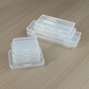 Transparent Plastic <b>Storage</b> <b>Box</b> Rectangle Covered Desktop Organizer For Electronics Jewelry Fishing Gear Parts 5Pcs Set - Product Image 2