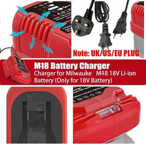 <span class=keywords><strong>Chargeur</strong></span> <span class=keywords><strong>rapide</strong></span> pour batterie <span class=keywords><strong>Milwaukee</strong></span> 18V, mini <span class=keywords><strong>chargeur</strong></span> 110V de remplacement pour batterie lithium-ion <span class=keywords><strong>Milwaukee</strong></span> M18 18V - Product Image 5