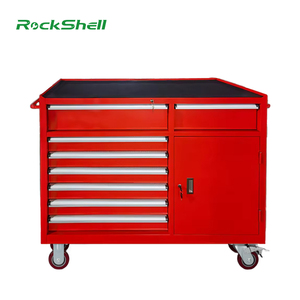 Chariot d'atelier robuste en acier inoxydable Rockshell avec tiroirs verrouillables, personnalisable (OEM) pour atelier de réparation automobile - Product Image 1