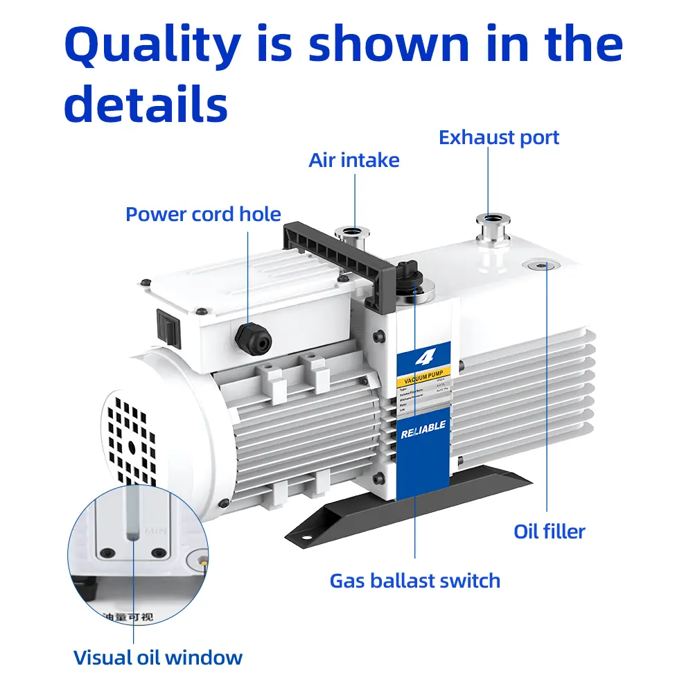 High Vacuum 16m3/h 220V/380V Two Stage Sliding Rotary Vane Vacuum Pump Corrosion Resistant Pump