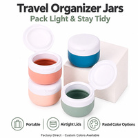 Nouveau design – Pot de voyage en plastique à ouverture facile, 3 oz, grand diamètre, réutilisable pour crème contour des yeux et masque facial en voyage