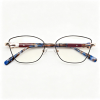 Lunettes de vue pour femme 2026 : Monture optique en métal au design tendance, verres de haute qualité, branches en acétate anti-lumière bleue, protection oculaire