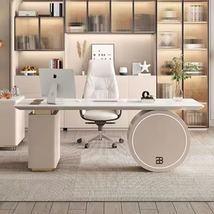 Scrivania per Computer in Stile Minimalista Italiano Moderno, Estensibile, in Acciaio Inox e MDF, per Studio e <span class=keywords><strong>Lavoro</strong></span> - Product Image 2