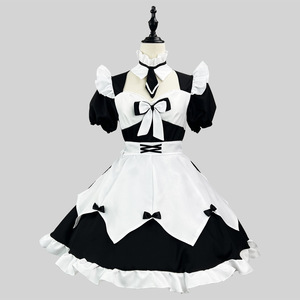 Lolita Maid Dress Black Polyester Fiber Cosplay Costume Women's Spring 2023 Anime Role Playing Outfit - Product Image 1