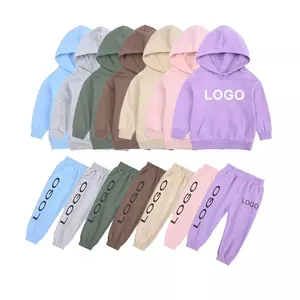 9525 Novo outono inverno Crianças Roupas Crianças Hoodies Tricô Francês Terry Primavera Crianças Toddlers Joggers Vestuário Set