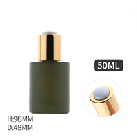 HOPECK Flacons en verre dépoli 15/30/50ML pour huiles essentielles/sérums avec pipette à bouton-poussoir en aluminium 18/415 pour crème visage et gouttes pour les yeux