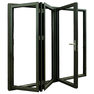 Porte pliante en verre à rupture de pont thermique insonorisée, 3 panneaux, pour patio résidentiel, en aluminium, avec verre isolant - Product Image 1