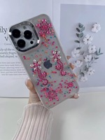 Coque de téléphone portable transparente avec paillettes électro-plaquées multicolores pour iPhone 12 13 14 15 16 17 18 Pro Max