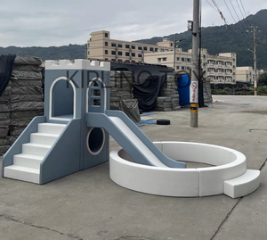 Castillo de Juegos Interior Pequeño Personalizado en Color Blanco Pastel para Niños, Alquiler para Fiestas y Eventos, <span class=keywords><strong>Casa</strong></span> de Juegos Multifuncional con Tobogán y Piscina de Pelotas - Product Image 4