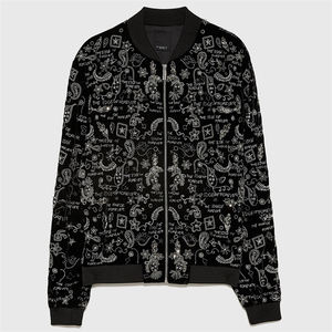 Giacca Bomber da Uomo con Ricamo in Filo Metallico, Strass e Paillettes alla Moda - Product Image 5