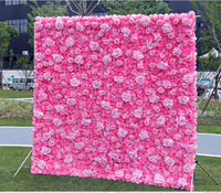 Panneau mural en soie à fleurs artificielles, vente directe d'usine rose, décoration florale pour la photographie de mariage, fête