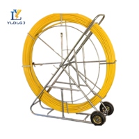 YILI 6mm*150m Carrete de Cinta Pasacables de Fibra de Vidrio con Soporte y Marco de Jaula, Extractor de Cables para Ductos y Tuberías, Kit de Instalación para Profesionales