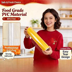 <span class=keywords><strong>Film</strong></span> alimentaire transparent en PVC de qualité alimentaire, rouleau de <span class=keywords><strong>film</strong></span> plastique écologique, <span class=keywords><strong>film</strong></span> de conservation non toxique pour la viande, les fruits de mer et la restauration - Product Image 3