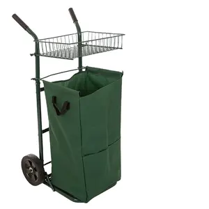 Уличная садовая тележка для кемпинга с колесами, садовая тележка с отсоединяемым мусорным мешком с листьями